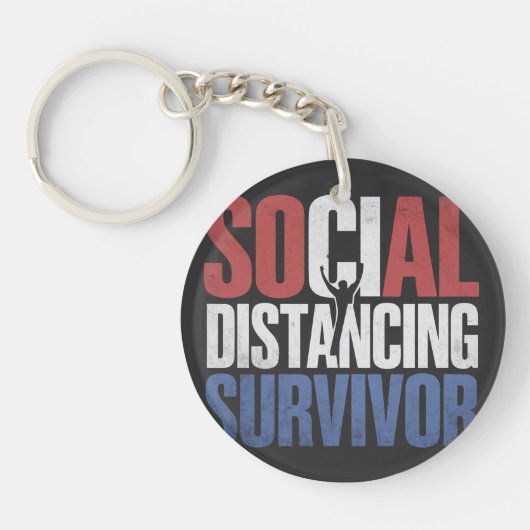 overlevende met sociale afstandsbediening sleutelhanger (Voorkant)