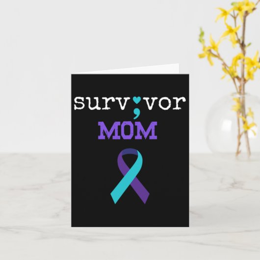 Overlevende Moeder - Semicolon Gift Zelfmoord Prev Kaart (Gele Bloem)