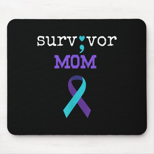 Overlevende Moeder - Semicolon Gift Zelfmoord Prev Muismat (Voorkant)