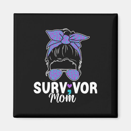 Overlevende moeder - Semicolon Suicide Prevention Magneet (Voorkant)
