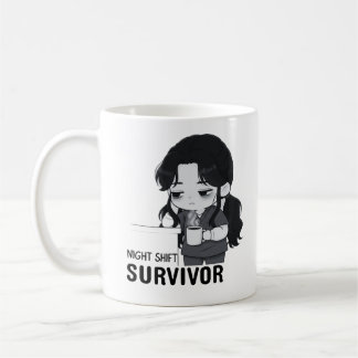 Overlevende Nachtdienst Herkenbare Chibi Verpleegs Koffiemok