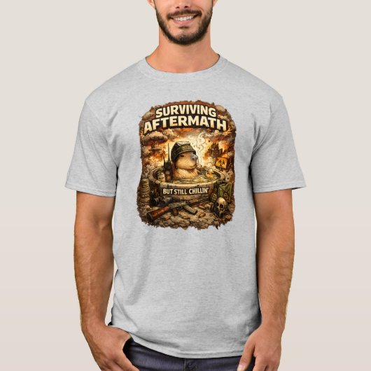 Overlevende Nasleep Capybara Meme T-shirt | Grappi (Voorkant)