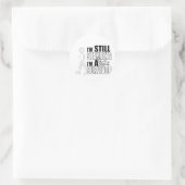 Overlevende niet-gekleurde witte kanker ronde sticker (Tas)