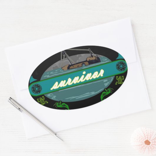 overlevende oerwoud ovale sticker (Envelop)