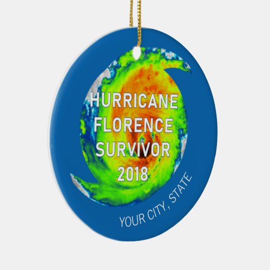 OVERLEVENDE ORKAAN FLORENCE | Stad en staat Keramisch Ornament (Rechts)