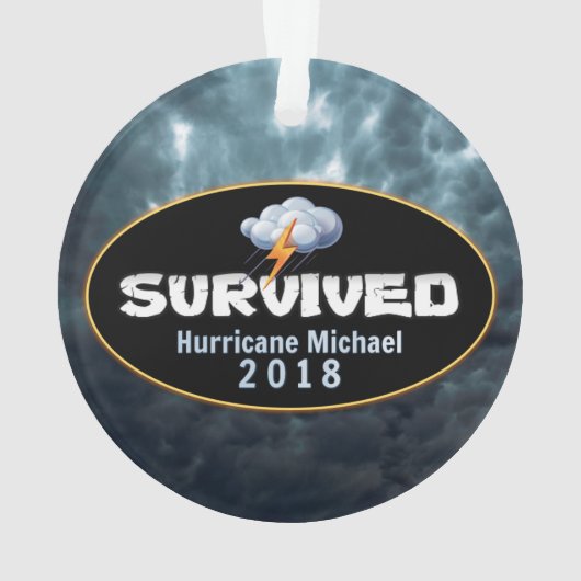 Overlevende orkaan Michael Ornament (achterkant)