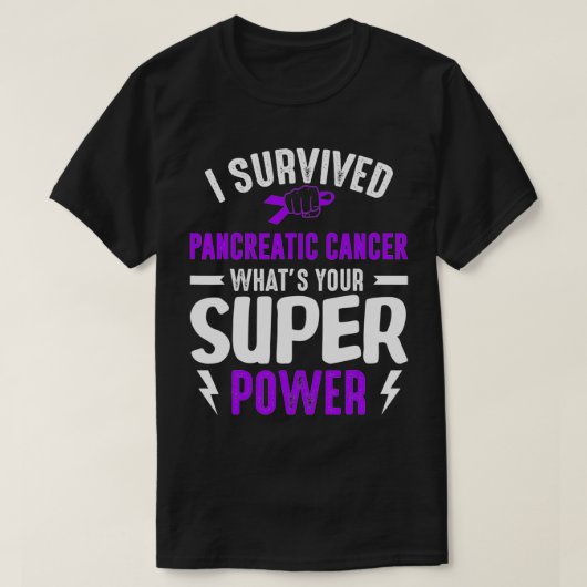 Overlevende pancreaskanker bewustzijn Survivor Pur T-shirt (Design voorkant)