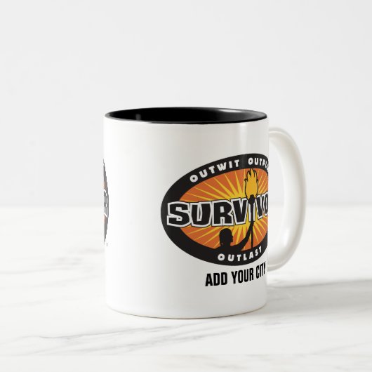 Overlevende persoon/Plaats toevoegen Tweekleurige Koffiemok (Voorkant rechts)