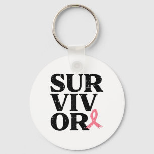 Overlevende Pink Ribbon Warrior borstkanker Awaren Sleutelhanger