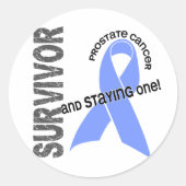 Overlevende prostaatkanker 1 ronde sticker (Voorkant)