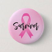 Overlevende roze borstkanker ronde button 5,7 cm (Voorkant)