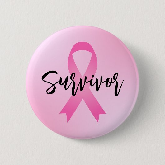 Overlevende roze borstkanker ronde button 5,7 cm (Voorkant)
