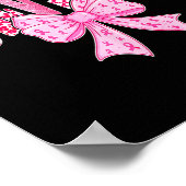 Overlevende Roze Lint Coquette Strik Borstkanker B Poster (Hoek)