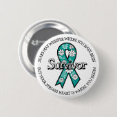 Overlevende SA Turquoise Bewustzijnslint Ronde Button 5,7 Cm (Voorkant /achterkant)