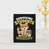 Overlevende studenten sinds maandag grappige kat l kaart (Gele Bloem)
