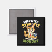 Overlevende studenten sinds maandag grappige kat l magneet (Voorkant / Achterkant)