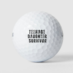 Overlevende Tienerdochter Funny Vintage Golfballen