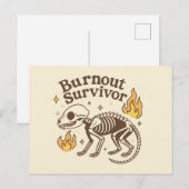 Overlevende Uitgebrande Opossum Skelet Briefkaart (Voorkant / Achterkant)