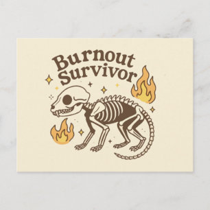 Overlevende Uitgebrande Opossum Skelet Briefkaart