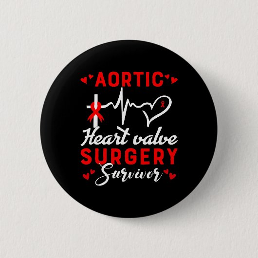 Overlevende van aortaklepoperatie Hartziekte Ronde Button 5,7 Cm (Voorkant)