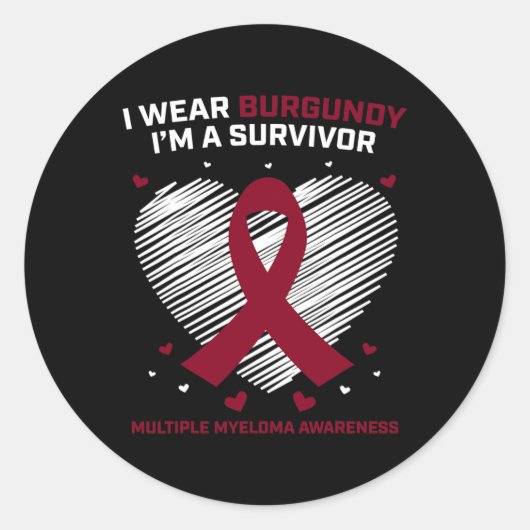 Overlevende van bloedkanker Multiple Myeloma bewus Ronde Sticker (Voorkant)
