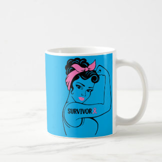 Overlevende van borstkanker Rosie Riveter nk-bewus Koffiemok