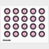 Overlevende van borstkanker – Roze lint glitters Ronde Sticker (Vel)