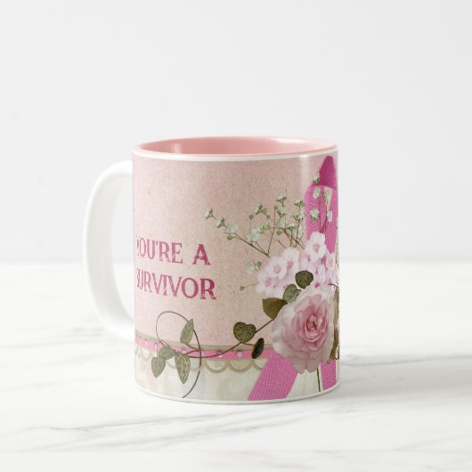 Overlevende van borstkanker tweekleurige koffiemok (Voorkant links)