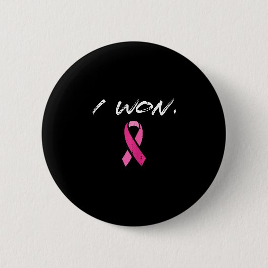 Overlevende van borstkanker won roze lint bewustzi ronde button 5,7 cm (Voorkant)