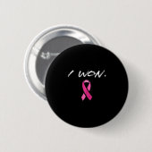 Overlevende van borstkanker won roze lint bewustzi ronde button 5,7 cm (Voorkant /achterkant)