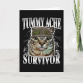 Overlevende van buikpijn Funny kat meme  Kaart (Voorkant)