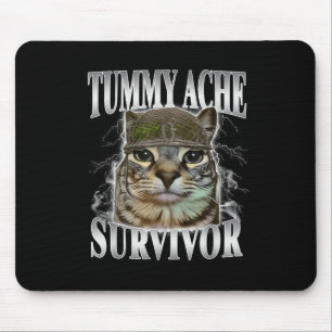 Overlevende van buikpijn Funny kattenmeme Muismat