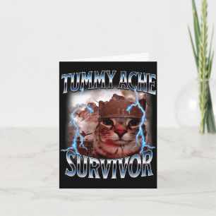 Overlevende van buikpijn grappige kat meme overlee kaart