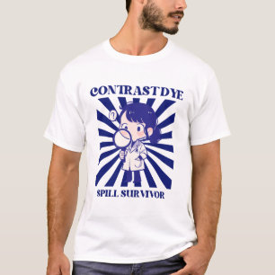 Overlevende van contrastkleurstof lekkage t-shirt