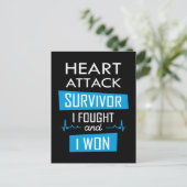 Overlevende van een hartaanval, ik vocht en ik won briefkaart (Staand voorkant)