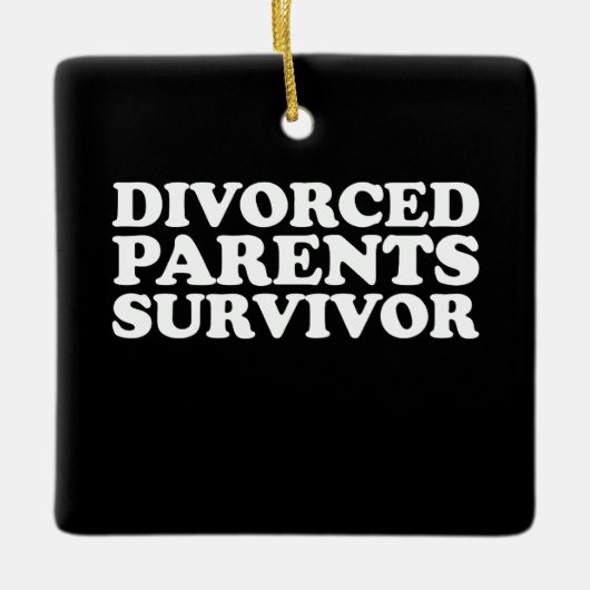 Overlevende van gescheiden ouders grappig keramisch ornament (Voorkant)