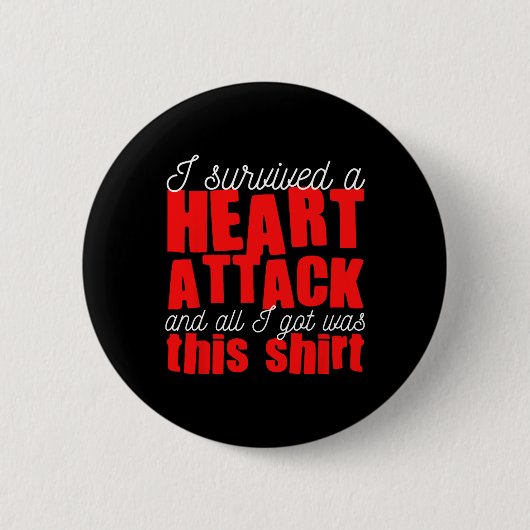 Overlevende van hartaanval hartaandoening ronde button 5,7 cm (Voorkant)