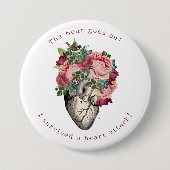 Overlevende van hartaanval ronde button 7,6 cm (Voorkant)