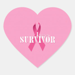 Overlevende van het hart Borstkankerbewustzijn Hart Sticker