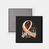 Overlevende van kanker Perzik Ribbon Endometriumka Magneet (Voorkant / Achterkant)
