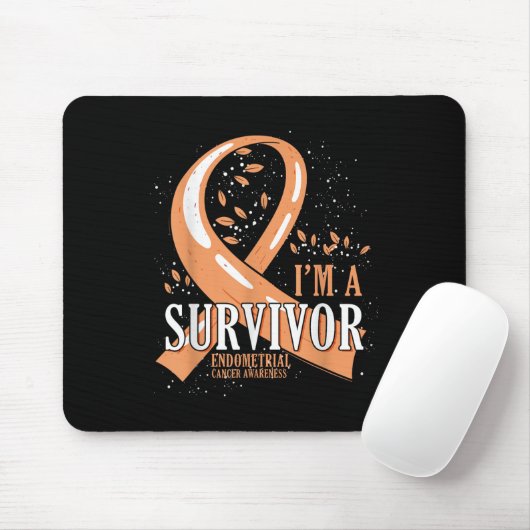 Overlevende van kanker Perzik Ribbon Endometriumka Muismat (Met muis)