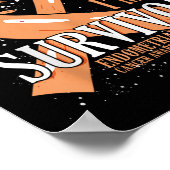 Overlevende van kanker Perzik Ribbon Endometriumka Poster (Hoek)