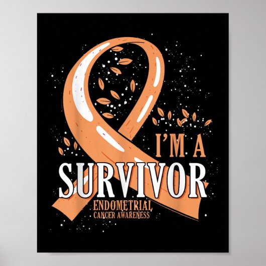Overlevende van kanker Perzik Ribbon Endometriumka Poster (Voorkant)