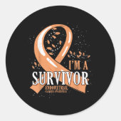 Overlevende van kanker Perzik Ribbon Endometriumka Ronde Sticker (Voorkant)
