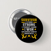 Overlevende van kinderkanker 1 ronde button 5,7 cm (Voorkant /achterkant)