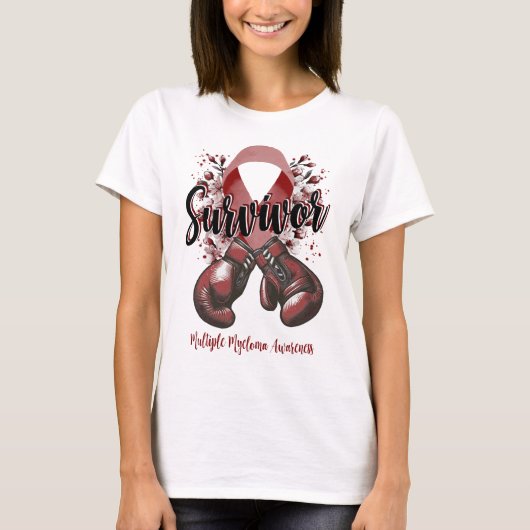 Overlevende van multipel myeloom in bloesem t-shirt (Voorkant)