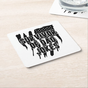 Overlevende van papa grapt  verontrustte Amerikaan Kartonnen Onderzetters