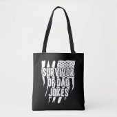 Overlevende van papa grapt verontrustte Amerikaan Tote Bag (Voorkant)