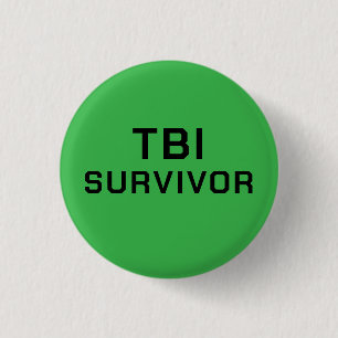 Overlevende van traumatisch hersenletsel TBI Groen Ronde Button 3,2 Cm