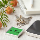 Overlevende van traumatisch hersenletsel TBI Groen Sleutelhanger (Zijkant)